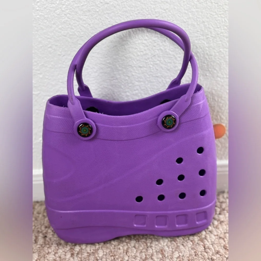 Optari Sol Tote Croc Style Purple Large Hand Tote Bag Waterproof Colorful